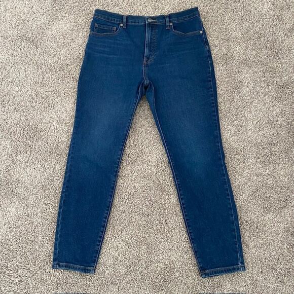 Everlane Blue Jeans Stretch Tapered Denim Sustainable High-Rise Women's 31 Ankle - Picture 1 of 9